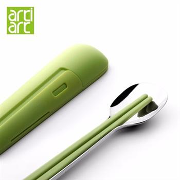 臺灣Artiart 一勺一筷 學生便攜餐具套裝 兒童便攜筷子不銹鋼勺子