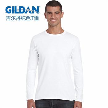吉爾丹GILDAN76400男款純棉純色長袖圓領(lǐng)T恤打底衫