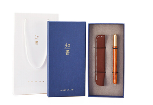 清樸堂 知書(shū)2件套 裝禮盒 實(shí)木筆創(chuàng)意刻字禮品辦公禮物簽字筆定制純銅書(shū)簽筆記本文具禮品