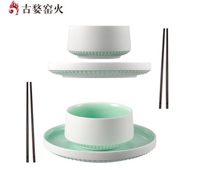 古婺窯火 婺州瓷 食 · 器 二人世界 二碗二盤（?。┒Y盒包裝 二人世界