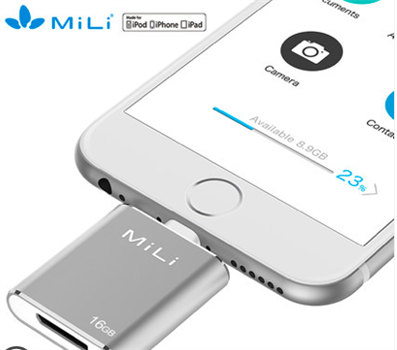 MiLi米力蘋果手機U盤16g閃存盤iPhone/iPad內(nèi)存擴容器USB3.0高速手機電腦兩用U盤iData個性定制刻字迷你優(yōu)盤