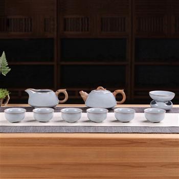 寶石藍鼎盛輝煌汝窯10入茶具