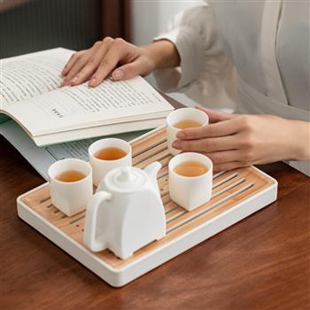 蘭臺(tái)玉潤(rùn)·行方白瓷茶具套