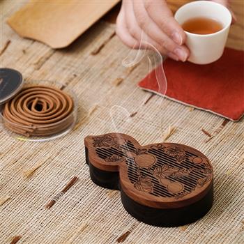 唯詩(shī)有福氣香器香薰盒家用室內(nèi)禪意擺件中式盤(pán)香爐新年創(chuàng)意禮物