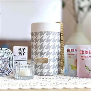 春風(fēng)有信手提禮盒藏詩蠟燭燭臺花茶茶包香薰掛飾