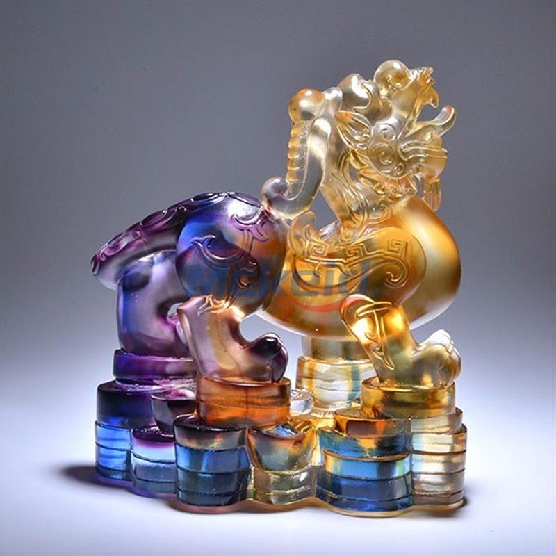 琉璃擺件工藝品貔貅一對