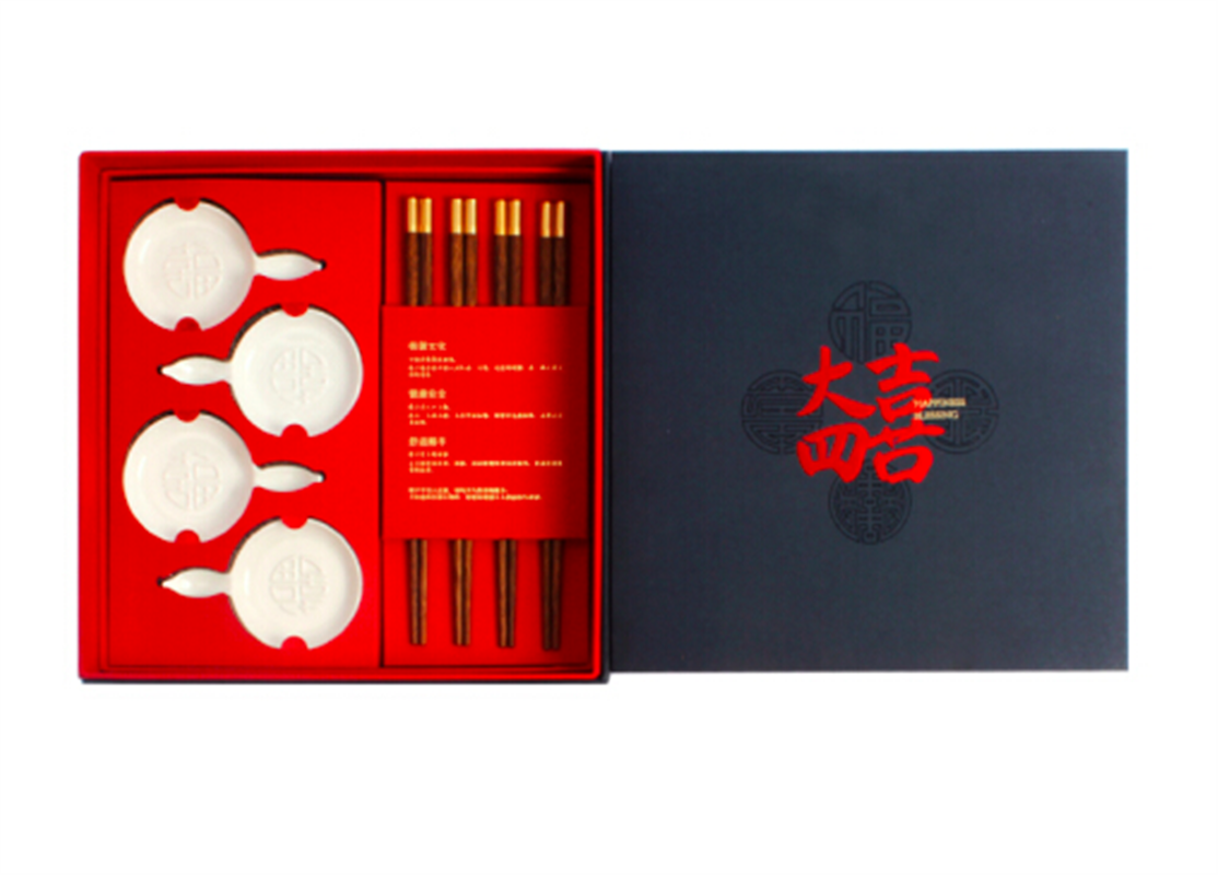 清樸堂 大四喜 無(wú)漆無(wú)蠟高檔筷子禮品 單層4雙裝 雞翅翅木圓