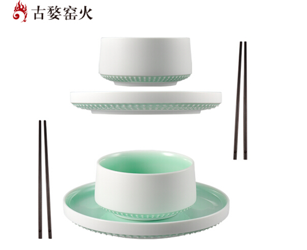 古婺窯火 婺州瓷 食 · 器 二人世界 二碗二盤（小）禮盒包裝 二人世界
