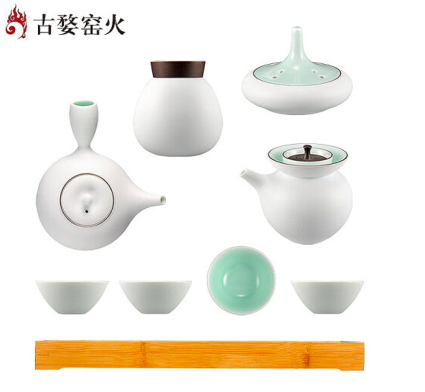 古婺窯火 觀自在系列觀自在B一壺四杯一公道一香爐一茶葉罐一茶盤(pán) 觀自在B