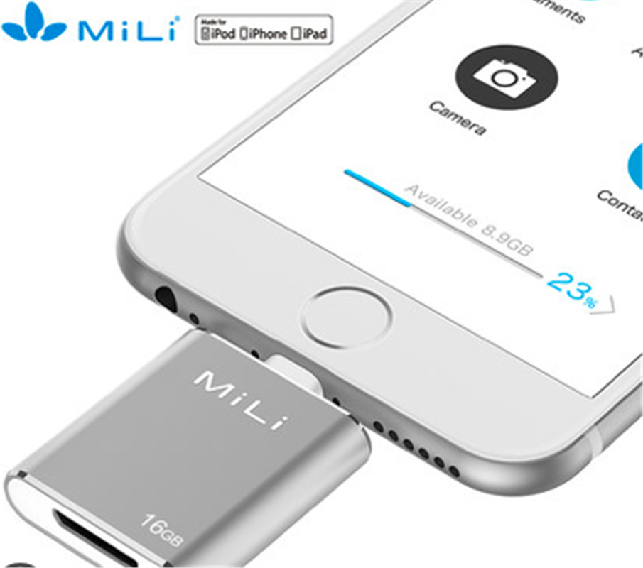 MiLi蘋果手機U盤16G閃存盤iPhoneX/8/8plus/iPad外接擴容器USB3.0高速手機電腦兩用U盤個性定制刻字迷你優(yōu)盤