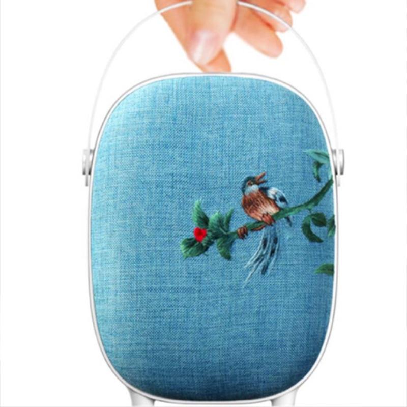 中國(guó)手工刺繡音箱無(wú)線藍(lán)牙音響便攜 中國(guó)特色禮品送老外創(chuàng)意民族風(fēng)婦女節(jié)女生節(jié)禮物送男女朋友 青碧色