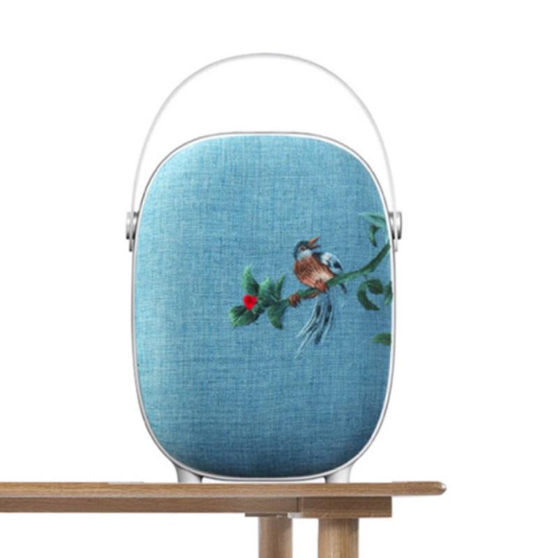 中國(guó)手工刺繡音箱無(wú)線藍(lán)牙音響便攜 中國(guó)特色禮品送老外創(chuàng)意民族風(fēng)婦女節(jié)女生節(jié)禮物送男女朋友 青碧色