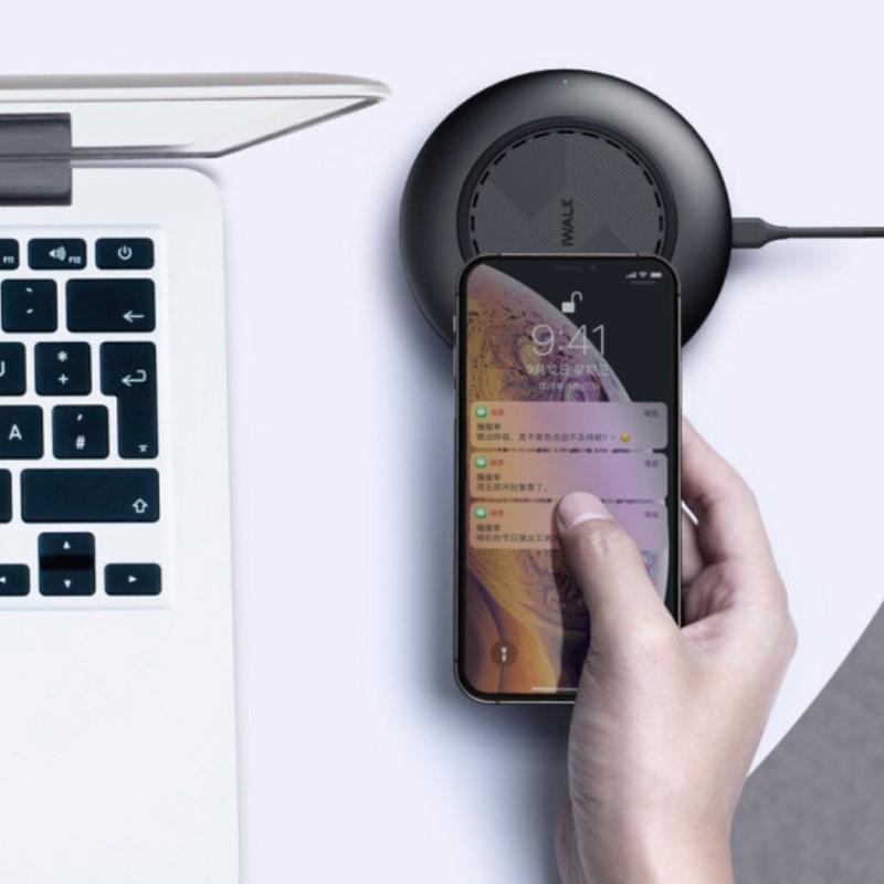 愛沃可（iWALK）蘋果無(wú)線充電器iphoneX/XS/XR三星華為手機(jī)快充底座 黑色