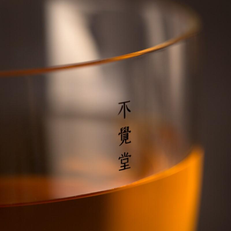 不覺(jué)堂木璃公道杯臺(tái)灣耐高溫純手工內(nèi)設(shè)銀飾茶道配件透明玻璃日式分茶器整套茶具 墨者 竹風(fēng) 
