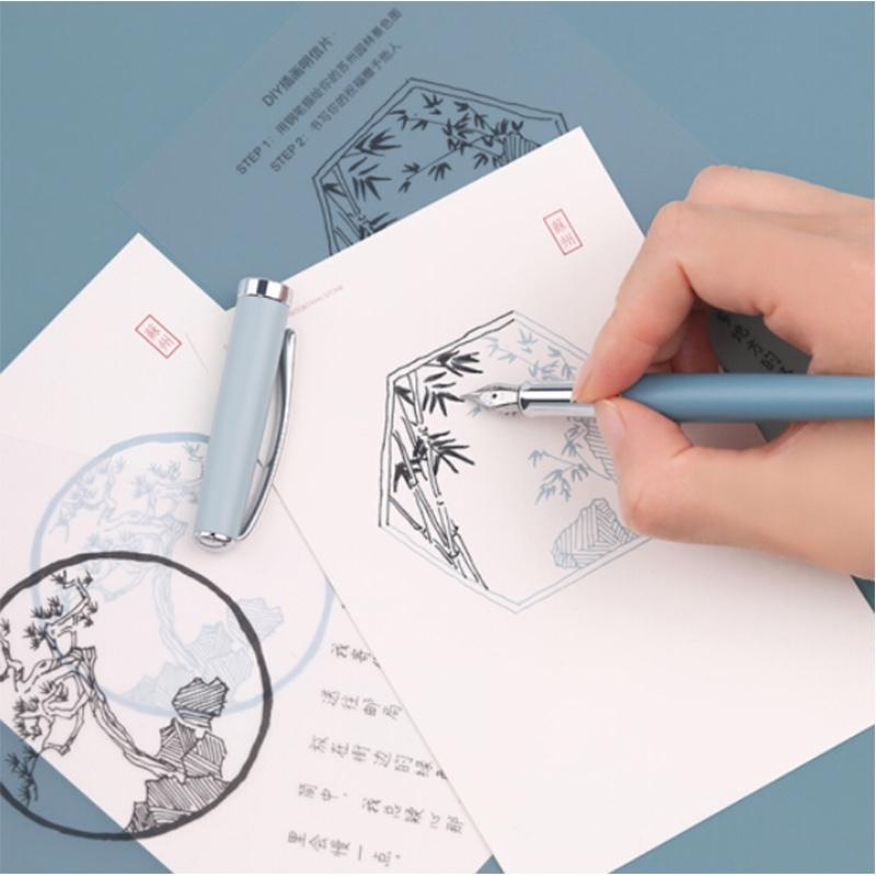 ipluso意索鋼筆墨水禮盒中國城市系列銥金筆尖辦公學生簽字筆 蘇州天青