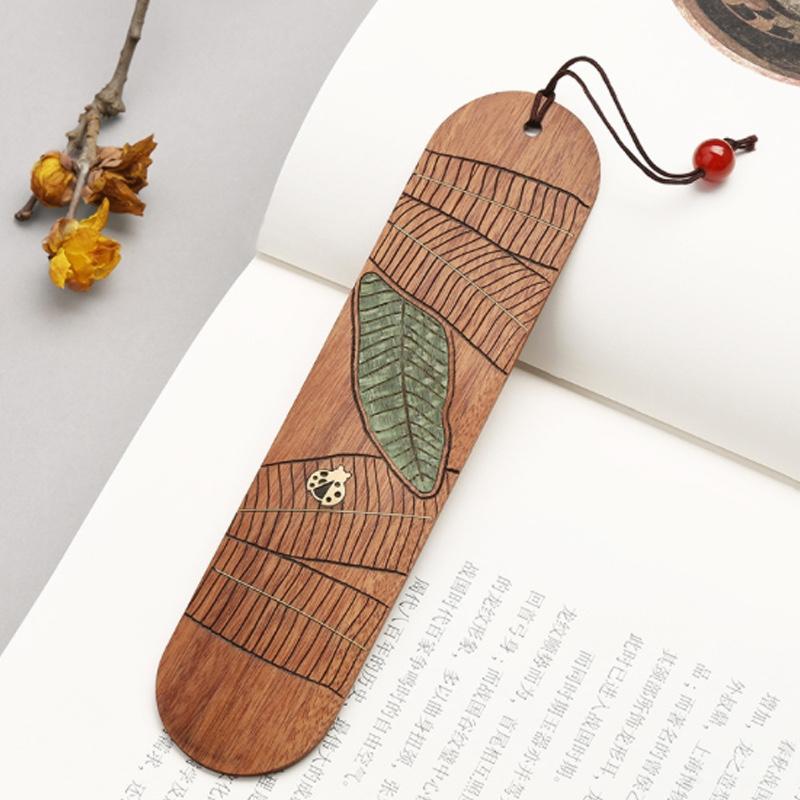 紅木質(zhì)鋼筆書(shū)簽?zāi)姨籽b高檔文藝生日禮物老師紀(jì)念品送禮定制刻字
