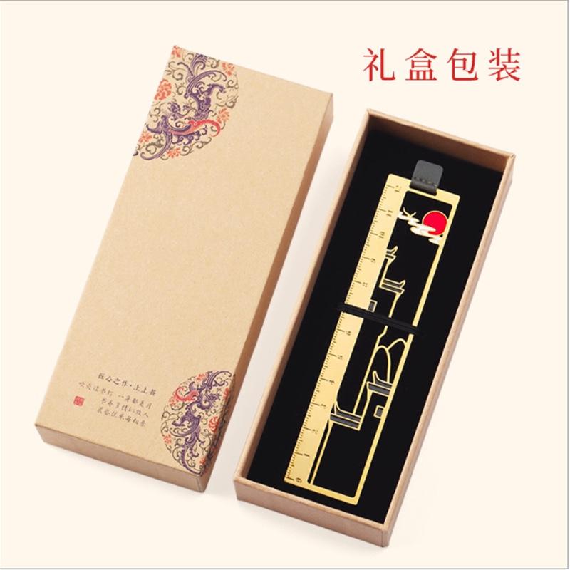 金屬書簽文藝小禮品古風(fēng)徽派建筑文藝小清新直尺子學(xué)生創(chuàng)意紀(jì)念品