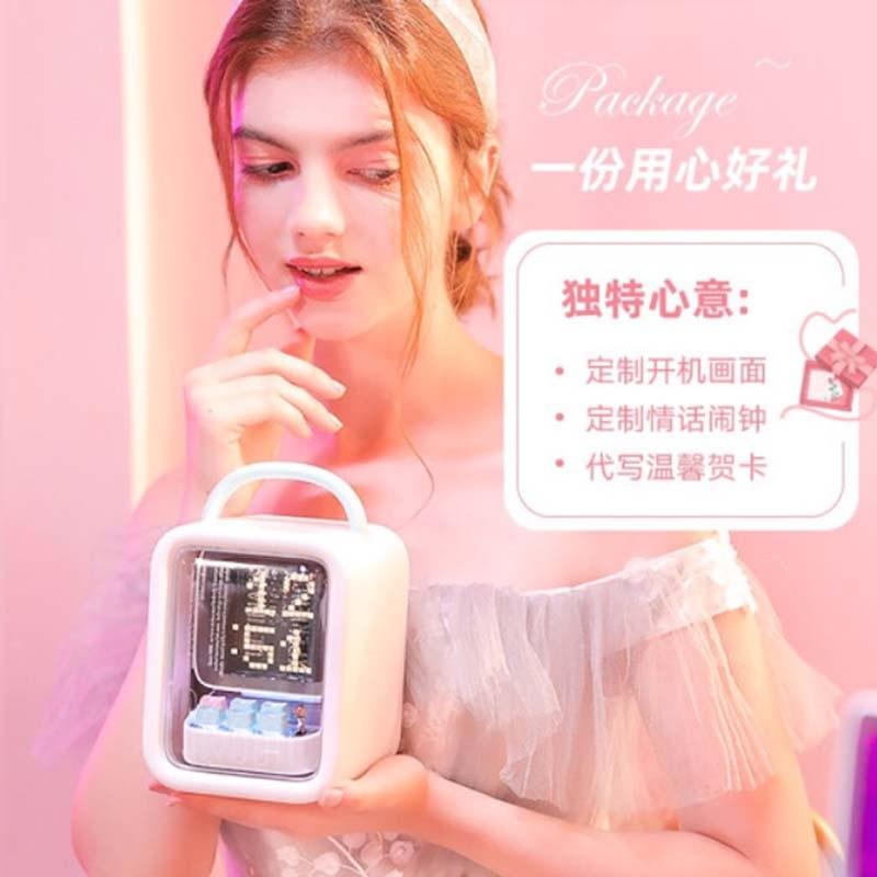 Divoom Ditoo點音無線藍牙音箱像素智能鬧鐘可愛迷你便攜復古炮低音小音響家用創(chuàng)意禮品生日禮物 淡湖藍