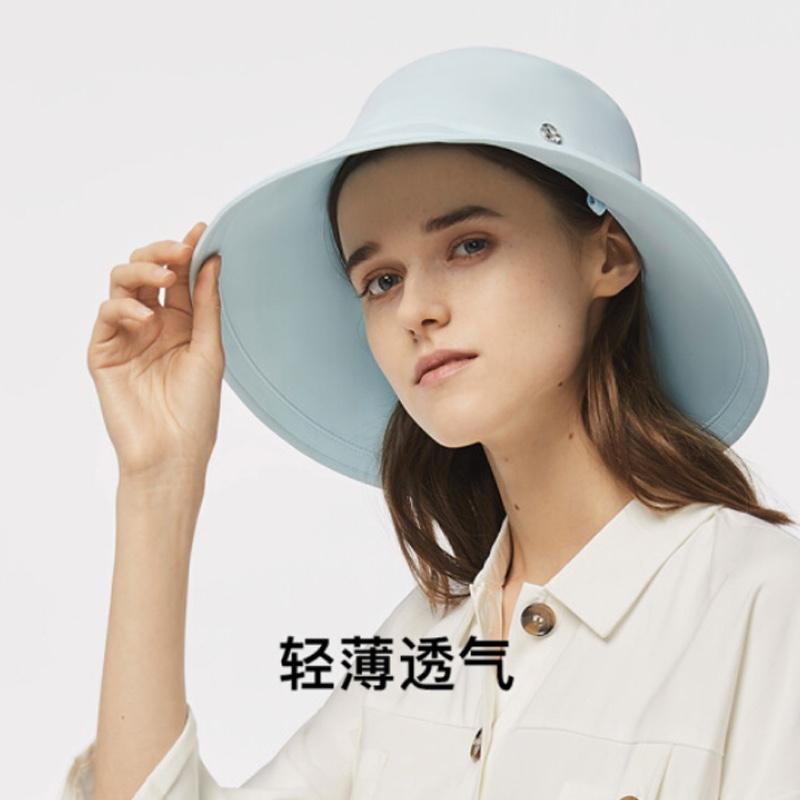蕉下 遮陽(yáng)帽女防紫外線防曬防護(hù)帽沙灘可折疊加寬帽檐遮陽(yáng)帽 輕薄漁夫帽-霜草藍(lán) 均碼