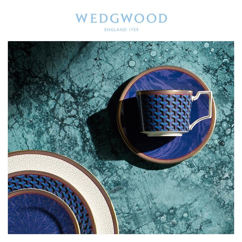 WEDGWOOD瑋致活拜占庭藍色杯碟2件組