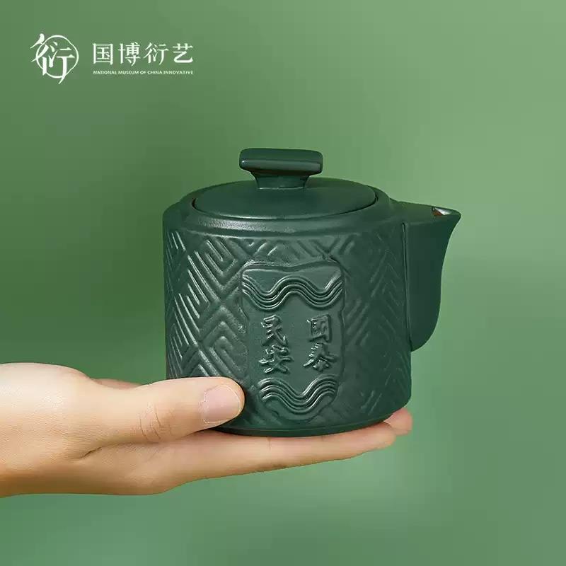 中國(guó)國(guó)家博物館風(fēng)調(diào)雨順快客杯功夫茶具套裝便攜博物館生日禮物
