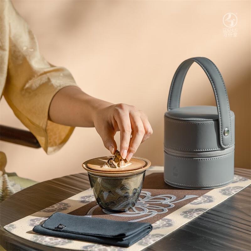 萬(wàn)仟堂（Edenus）旅行茶具套裝 敦煌聯(lián)名高檔便攜快客杯陶瓷送伴手禮 越過(guò)山丘